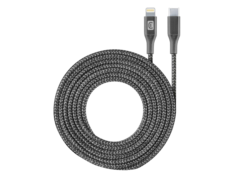 Type-C to Lightning Cable Cellular, Long MFI, 2.5M, Black