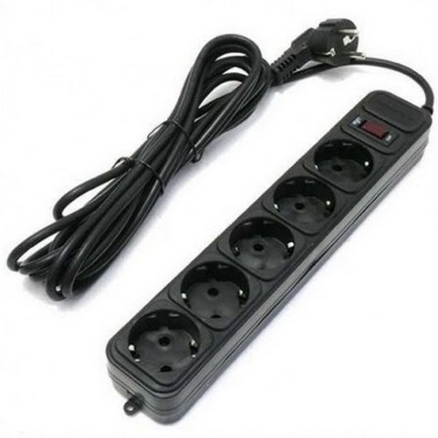 Surge Protector 5 Sockets,  3.0m, Ultra Power, Anti-fire Plastic, black, UP3-AF-10PPB