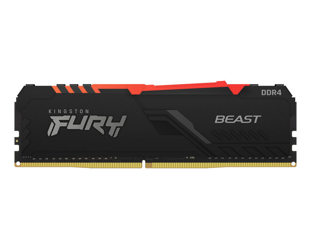 16GB DDR4-3200MHz  Kingston FURY Beast RGB (KF432C16BB1A/16), CL16-18-18, 1.35V, Intel XMP 2.0, Blk