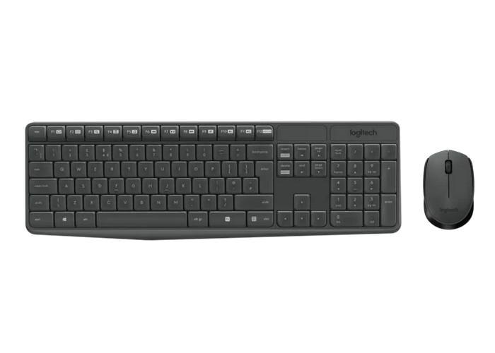 Wireless Keyboard & Mouse Logitech MK235, Low-profile, Spill-resistant, FN key, 5M, 1000dpi 3 button