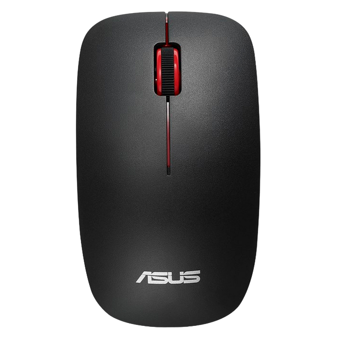 Wireless Mouse Asus WT300, Optical, 1000-1600 dpi, 3 buttons, Ambidextrous, 1xAA, Black-Red