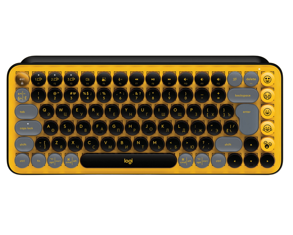 Wireless Keyboard Logitech POP Keys, Mechanical, Compact design, F- keys, Emoji Keys, 2xAAA, 2.4Ghz+