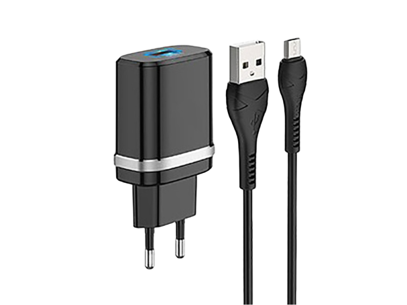 Wall Charger XPower + Micro-USB Cable, 1USB, Fast Charge QC3.0, Black