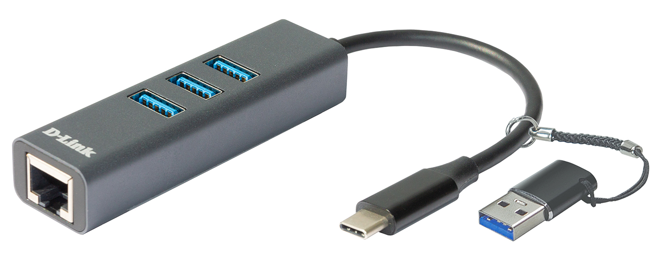 D-Link USB 3.0/TYPE C to GIGABIT Ethernet + 3..