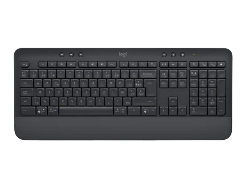 Wireless Keyboard Logitech K650, Media controls, F-keys, Spill-resistant, Palm rest, 2xAA, 2.4Ghz+BT