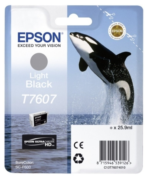 Картридж чернильный Epson T760, 26мл, Светло-Черный