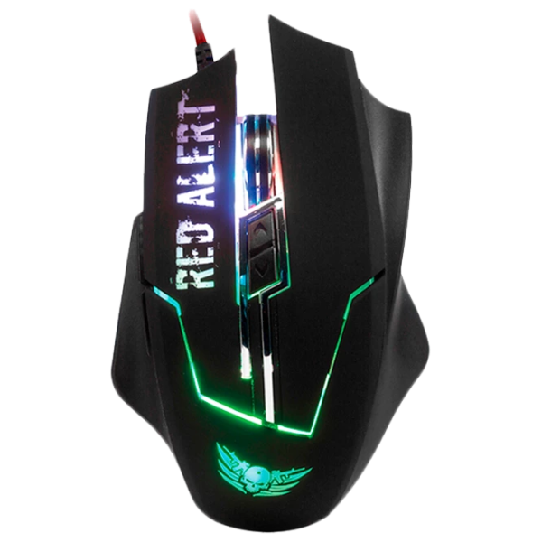 Gaming Mouse Qumo Red Alert, Optical, 1200-2400 dpi, 7 buttons, Soft Touch, 7 color backlight, USB