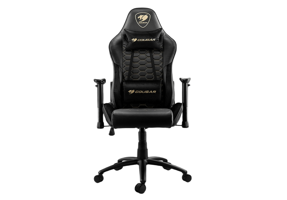 Игровое кресло Cougar Outrider Royal, ПВХ Кожа, Черный/Золотой