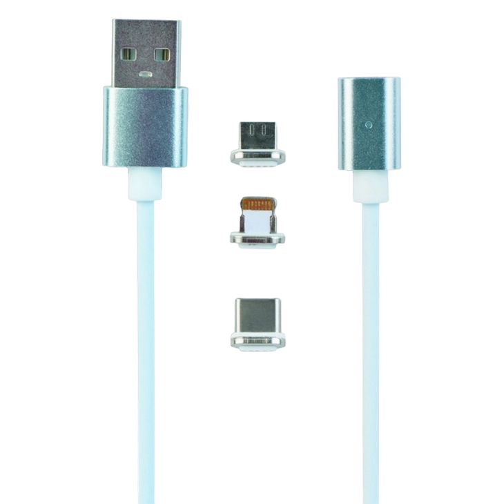 Magnetic cable Type-C to USB 1.0 m, Silver, Cablexpert, CC-USB2-AMUCMM-1M