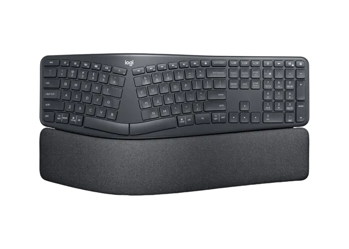 Wireless Keyboard Logitech ERGO K860, Curved keyframe, Split layout, Ultra precise typing, Wrist res