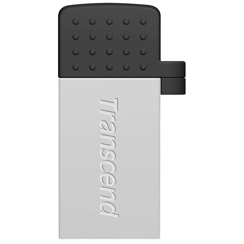 32GB USB2.0/Micro-USB Flash Drive Transcend "JetFlash 380", Silver, Metal Case, OTG (R/W:20/9MB/s)