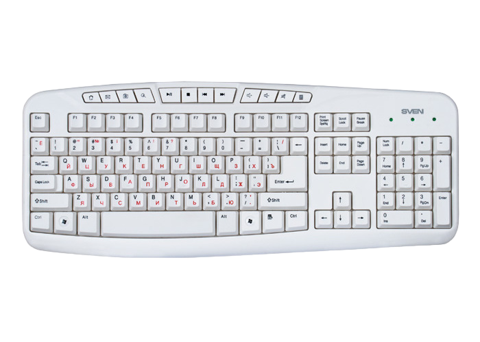 Клавиатура SVEN Comfort 3050, Проводное, Белый