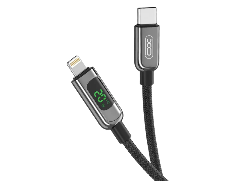Type-C to Lightning Cable XO, Digital display 20W, NB-Q203A, Black