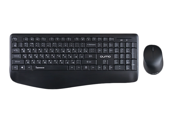 Клавиатура и мышь QUMO Space, Беспроводное, Чёрный