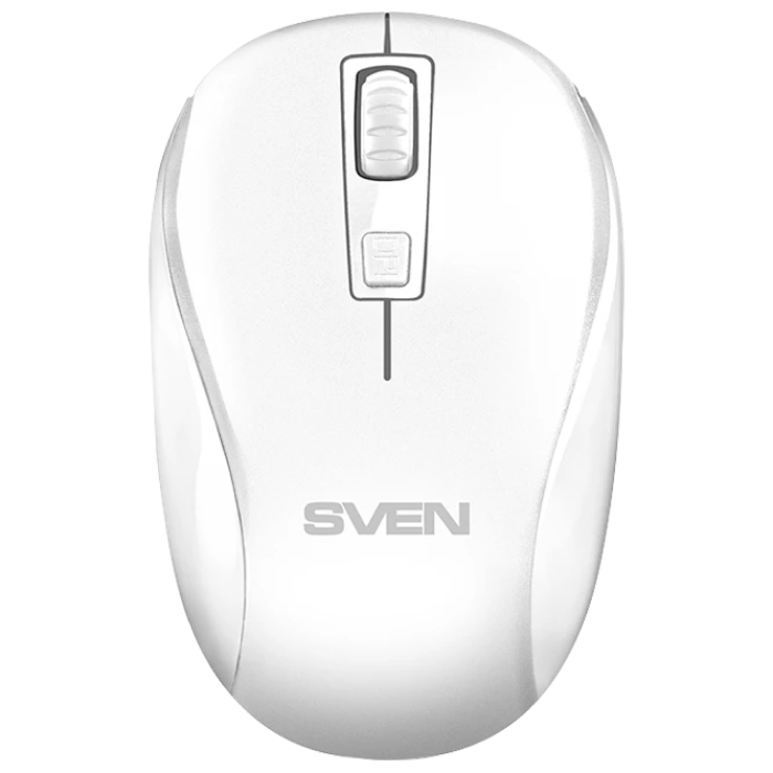 Wireless Mouse SVEN RX-255W, Optical, 800-1600 dpi, 4 buttons, Ambidextrous, White