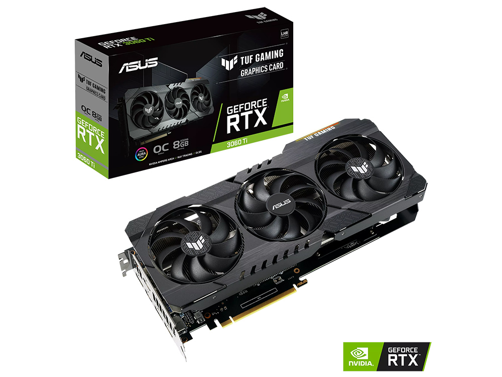 VGA ASUS RTX3060Ti 8GB GDDR6 TUF Gaming OC V2  (TUF-RTX3060TI-O8G-V2-GAMING)