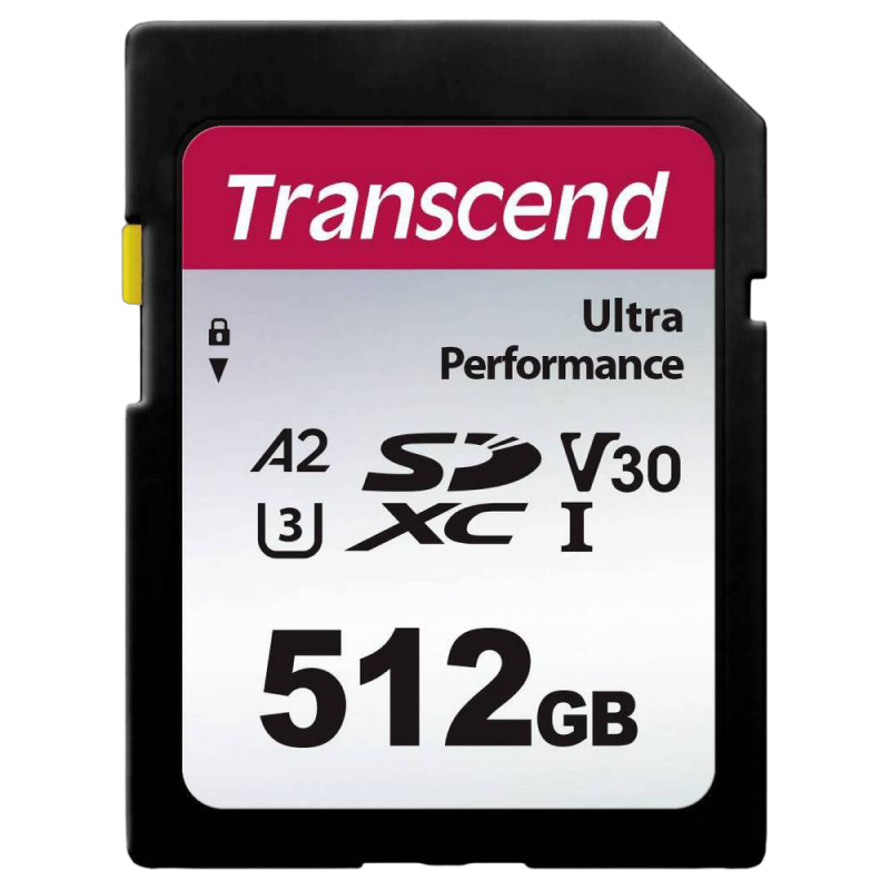 .512GB SDXC Card (Class 10)  UHS-I, U3, Transcend 340S  "TS512GSDC340S" (R/W:160/90MB/s)