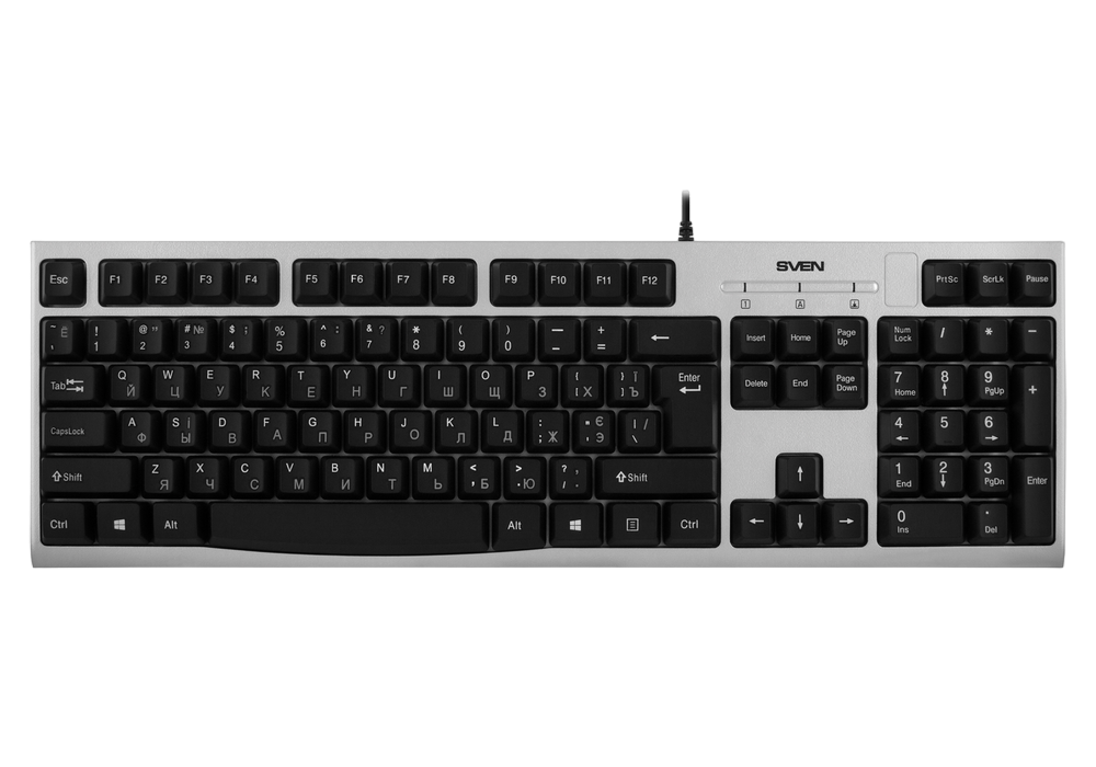 Клавиатура SVEN KB-S300, Проводное, Серебристый