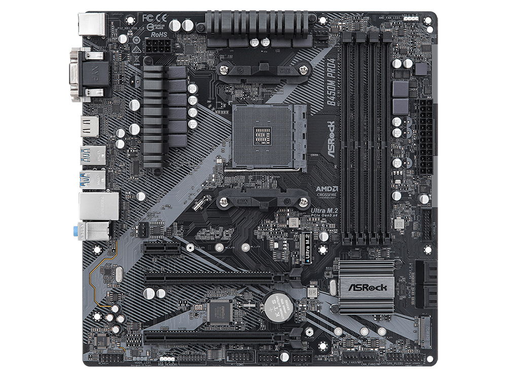 MB AM4 ASRock B450M PRO4 R2.0  mATX..