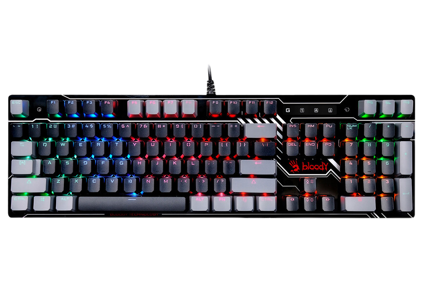 Gaming Keyboard Bloody B808N, Mechanical, Optical Tackile SW, Fn keys, Aluminum, Spill-resistant, Ne