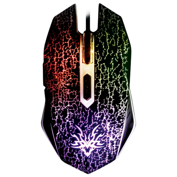 Gaming Mouse Qumo BlackOut, Optical,1200-3200 dpi, 6 buttons, Soft Touch, 7 color backlight, USB