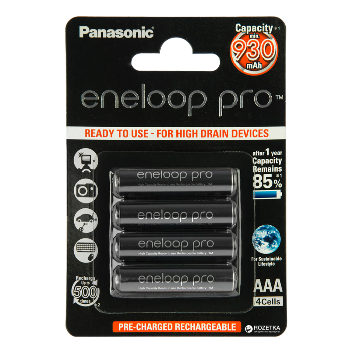 Cumpara  Батарейки - AAA  Eneloop PRO 930mAh, Blister*4, Panasonic..