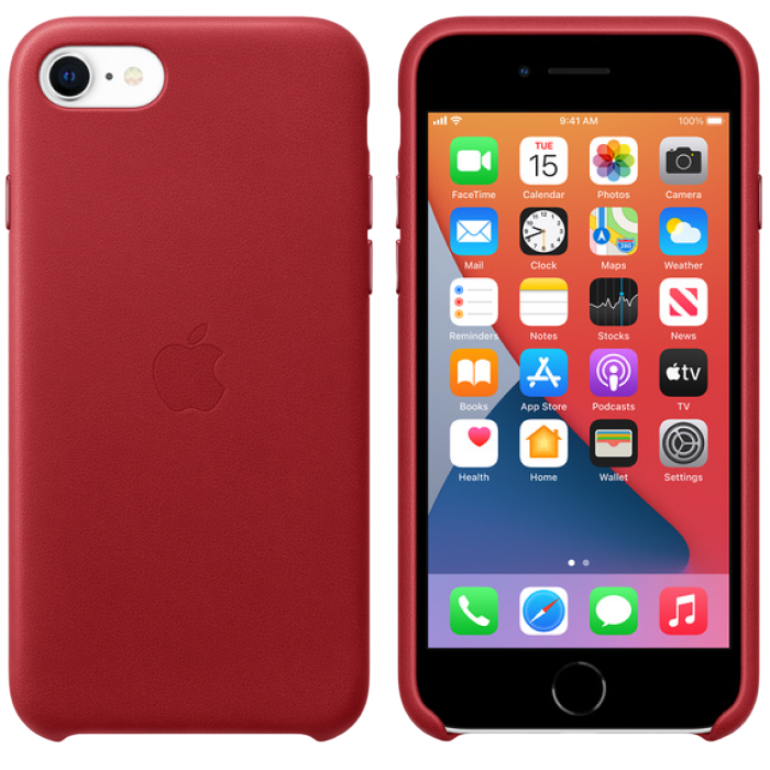 Original iPhone SE 2020 Leather Case, (PRODUCT)RED