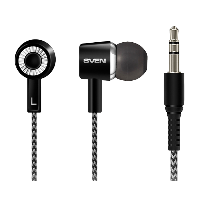Earphones SVEN SEB-109  Black-Gray, 3pin 3.5mm mini-jack