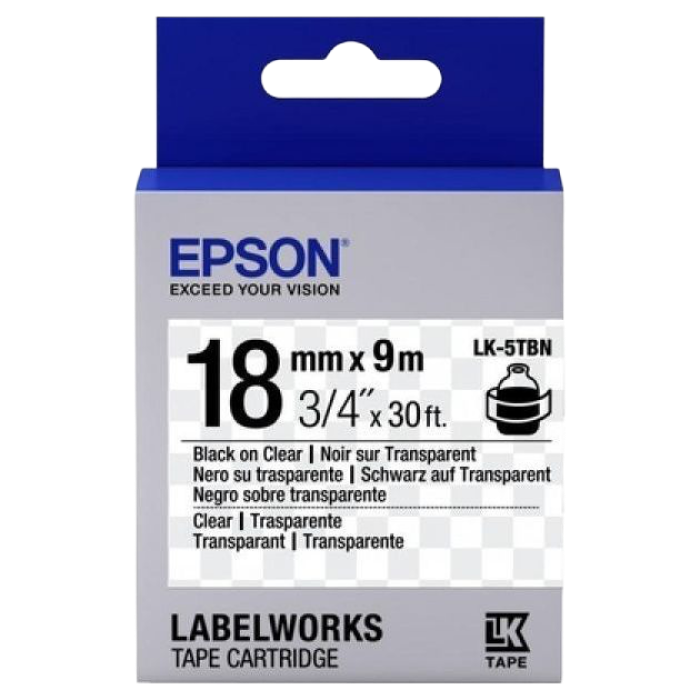 Cumpara  Cartușe de panglică pentru imprimarea autocolantelor - Tape Cartridge EPSON LK-5TBN; 18mm/9m Transpa..