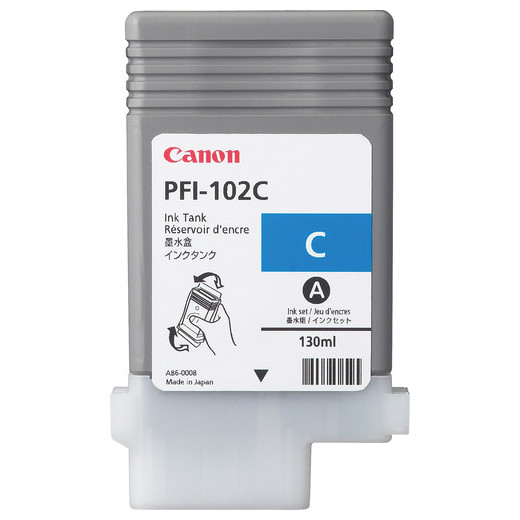 Картридж чернильный Canon PFI-102, 130мл, Голубой