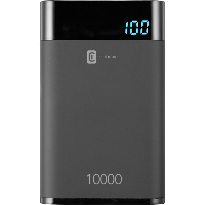 Power Bank Cellularline 10000mAh, QC HD Polimer Battery, Black