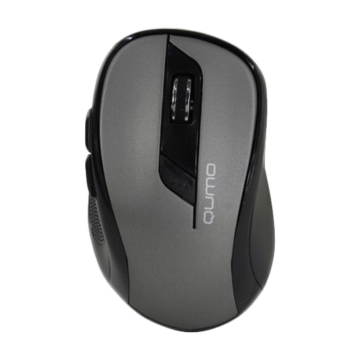 Wireless Mouse Qumo M63, Optical, 800-1600 dpi, 6 buttons, Ergonomic, 2xAAA, Gray