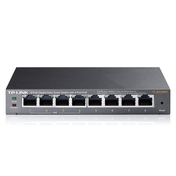 .8-port Gigabit Easy Smart Switch with 4-Port..