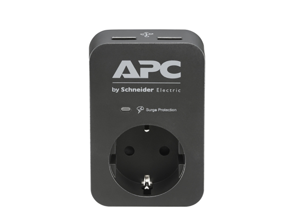 APC PME1WU2BRS Essential SurgeArrest 1 Outlet 2 USB Ports Black 230V Russia