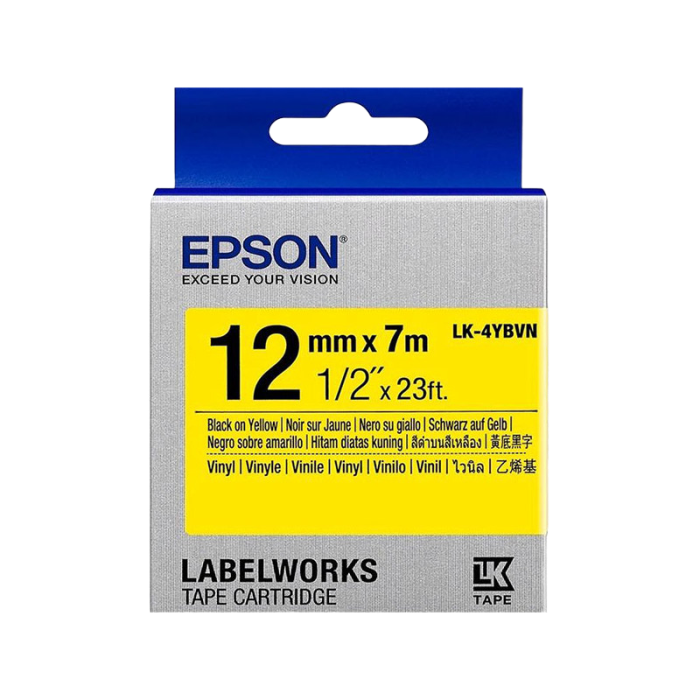 Cumpara  Cartușe de panglică pentru imprimarea autocolantelor - Tape Cartridge EPSON LK-4YBVN; 12mm/7m Vinyl,..