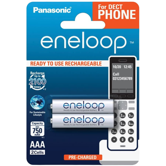 Cumpara  Батарейки - AAA  Eneloop 750mAh, Blister*2, Panasonic, BK..