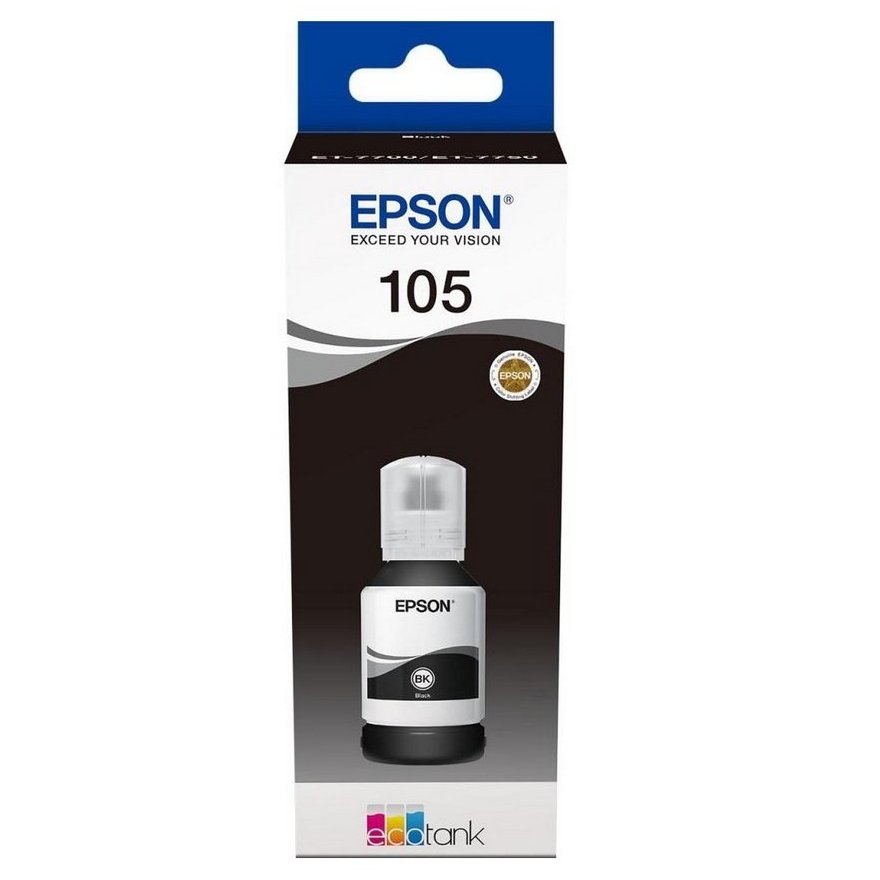 Ink  Epson C13T00Q140, 105 EcoTank Ink Bottle, Black
