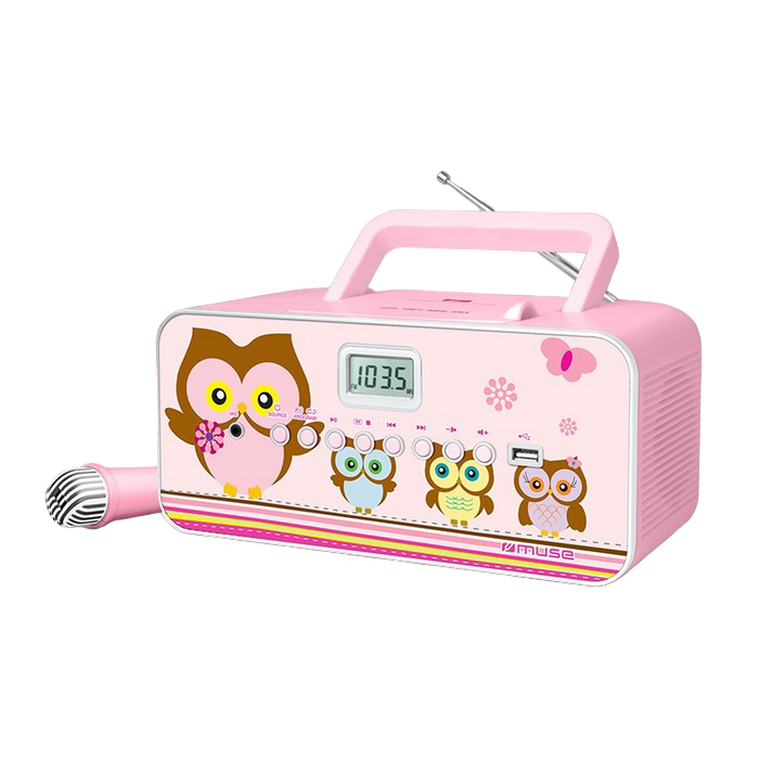 MUSE M-29KP, KIDS Karaoke, Tuner FM, CD, Pink