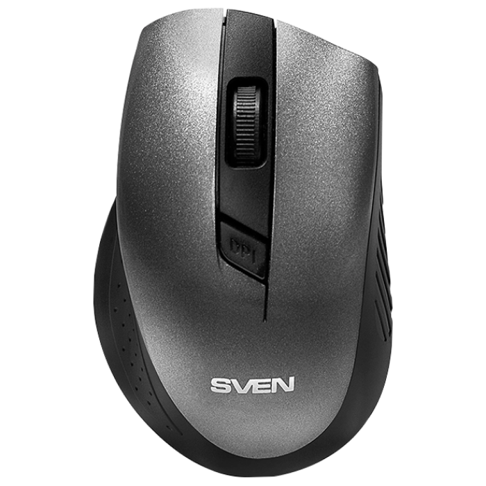 Wireless Mouse SVEN RX-325, Optical, 600-1000 dpi, 4 buttons, Ambidextrous, 1xAA, Grey