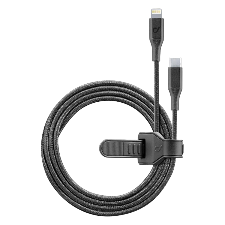 Type-C to Lightning Cable Cellular, Strip MFI, 1M, Black