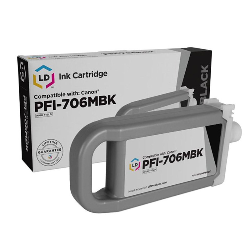 Картридж чернильный Canon PFI-706, 700мл, Матовый Черный