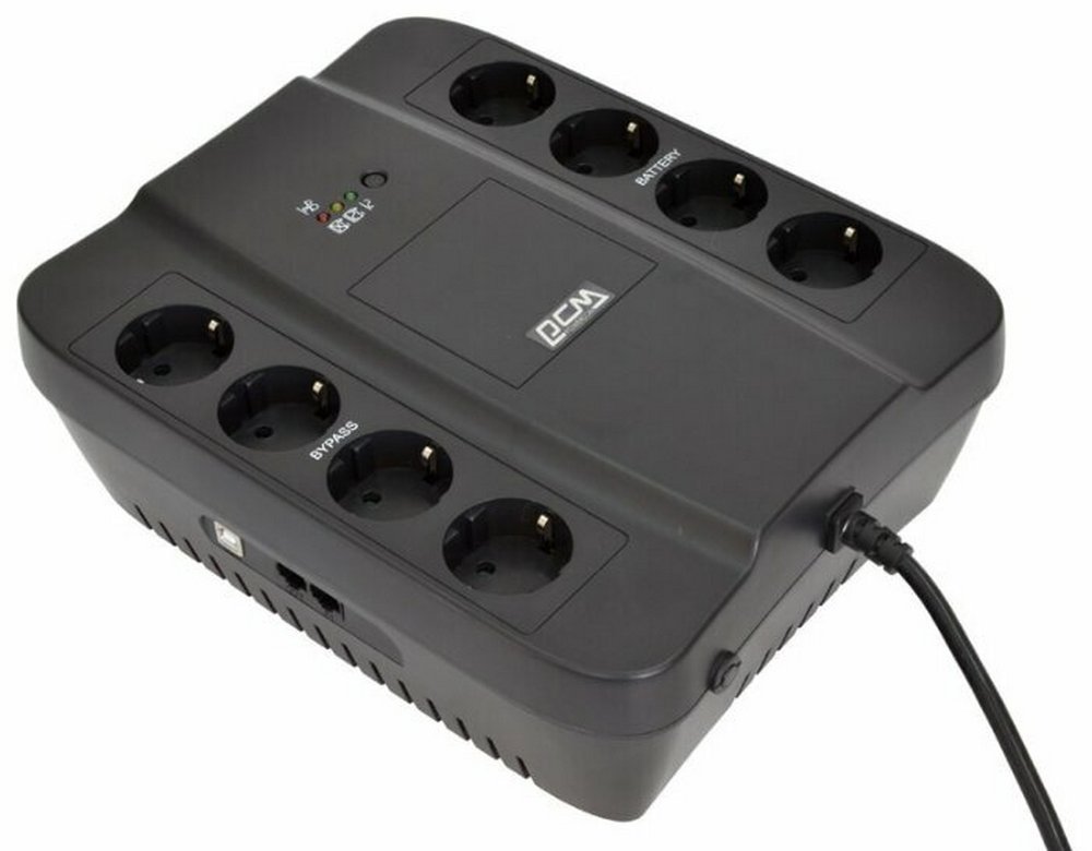 UPS  Ultra Power  850VA/480W, (3 steps of AVR, CPU controlled), USB, 8 Schuko, 2 IEC, plastic case