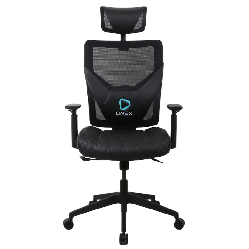 Игровое кресло ONEX GE300, ПВХ Кожа, Чёрный