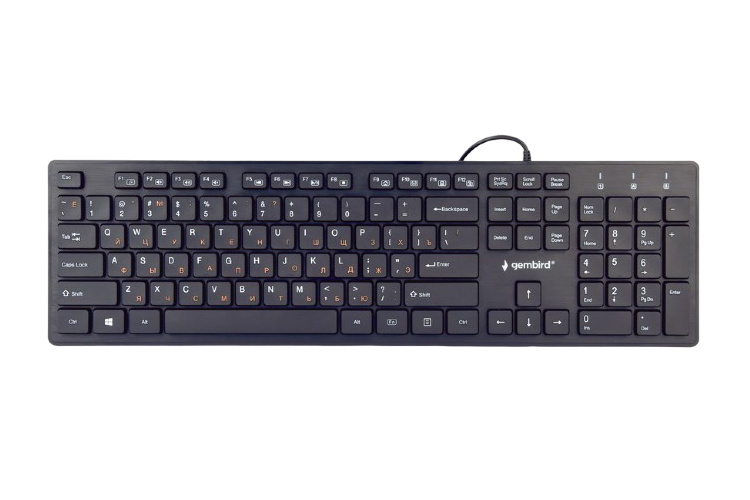 Keyboard Gembird KB-MCH-03, Slimline, Silent, Fn key, chocolate type keys, Black, USB