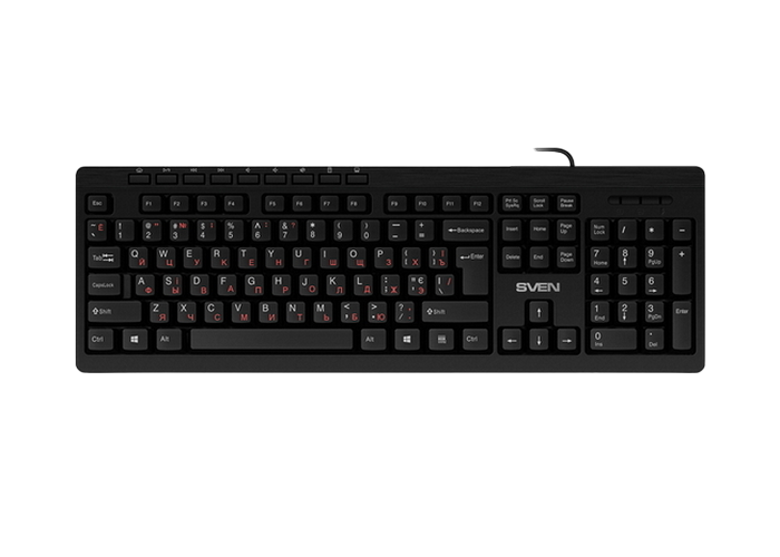Keyboard SVEN KB-C3010, Multimedia, Splash proof, Black, USB