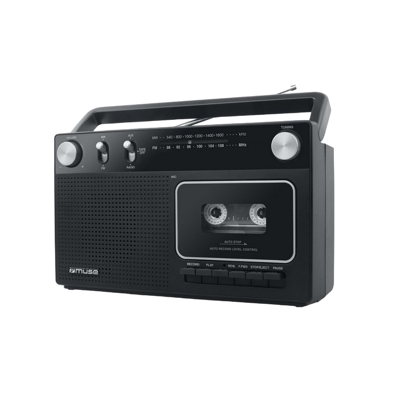 MUSE  M-152 RC, Cassette Recorder, Tuner FM, Black