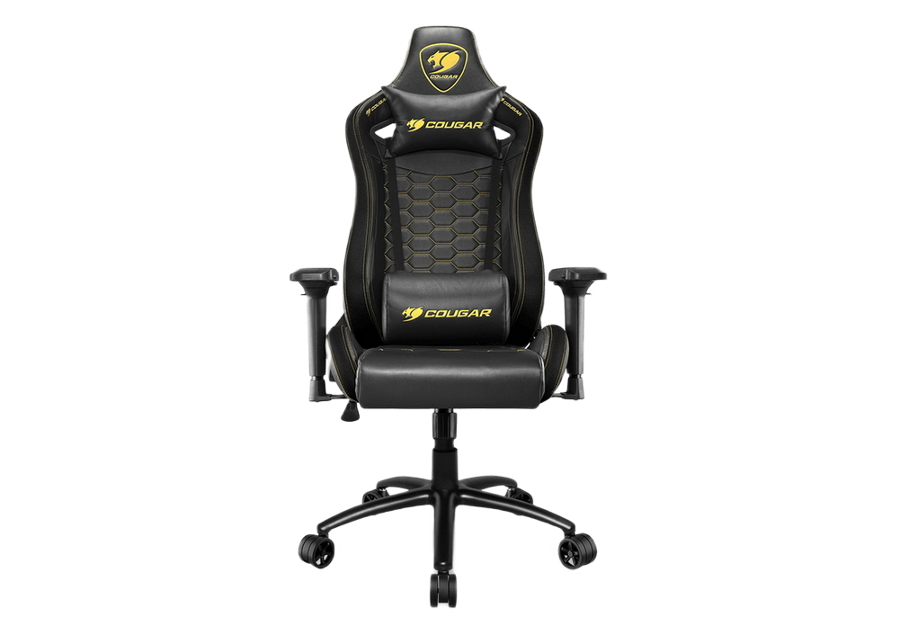 Игровое кресло Cougar Outrider S Royal, ПВХ Кожа, Черный/Золотой