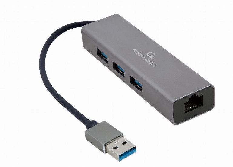 USB  3.0 Hub 3-port with built-in LAN port Ca..