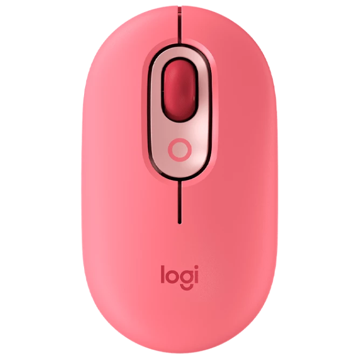 Wireless Mouse Logitech POP, Optical, 1000-4000 dpi, 4 buttons, Slim, 2,4 /BT, 1xAA, Rose
