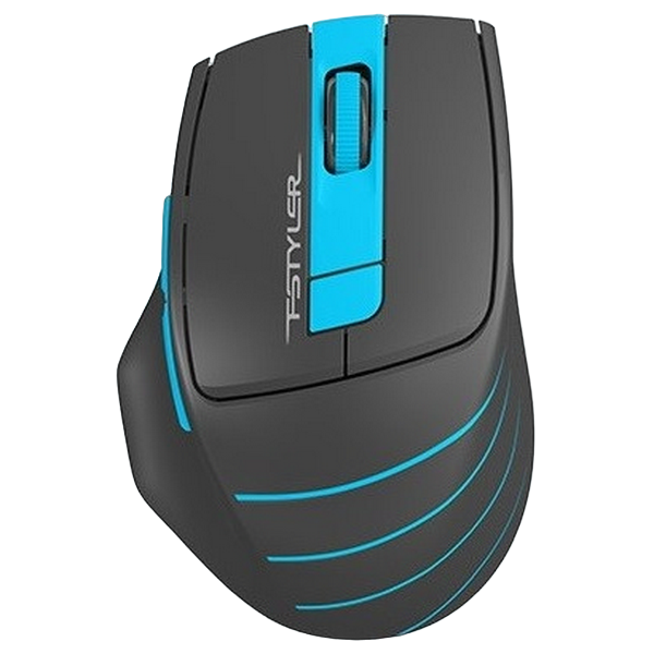 Wireless Mouse A4Tech FG30, Optical, 1000-2000 dpi, 6 buttons, Ergonomic, 1xAA, Black/Blue